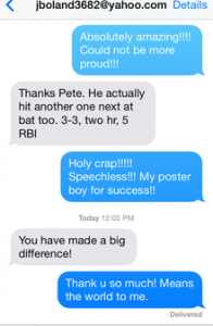 testimonials, student hits 4 home runs in 3 games